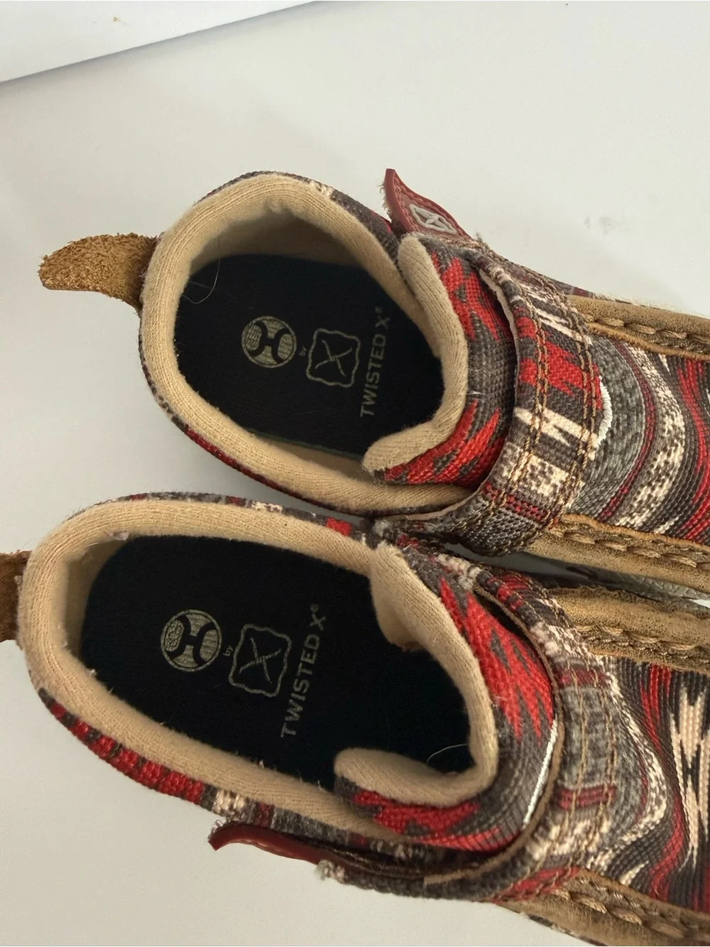 Hooey by Twisted Driving Moc Red & Brown Patterned Moccasin